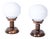 Art Deco Table Lamps in Beech and Opal Glass, Czech, 1930s, Set of 2 For Sale