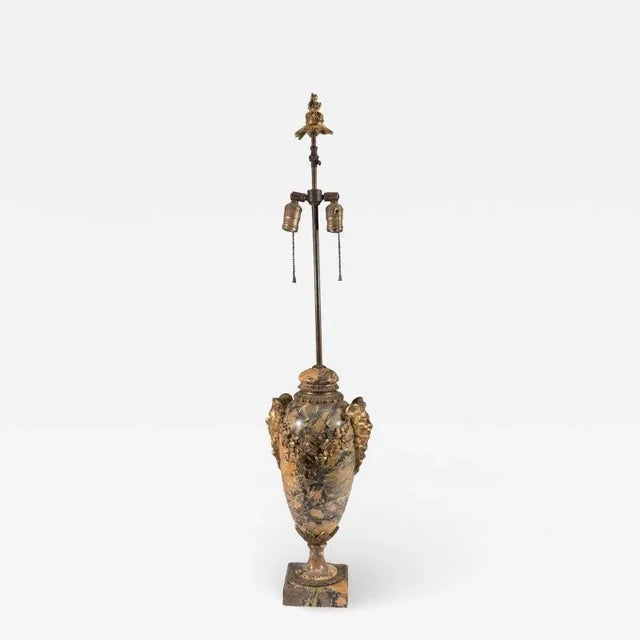 Baroque French 19th Century Bronze & Marble Satyr Lamp For Sale - Image 3 of 3
