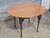 Store Item: Tiger Maple Benchmade Dining Table Breakfast Table Tavern Table Black Base Description: Shaped table top of...