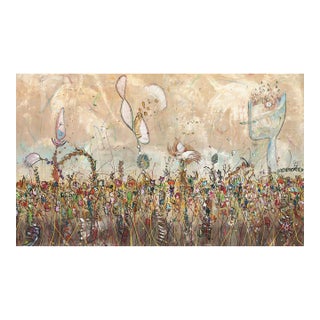Golden Hour in Napa - Original Large Contemporary Abstract Oil Acrylic and Charcoal Painting by Bruce Rubenstein For Sale