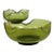 Mid 20th Century Mid-Century Avocado Green Pinched Glass Chip & Dip Serving Bowls For Sale