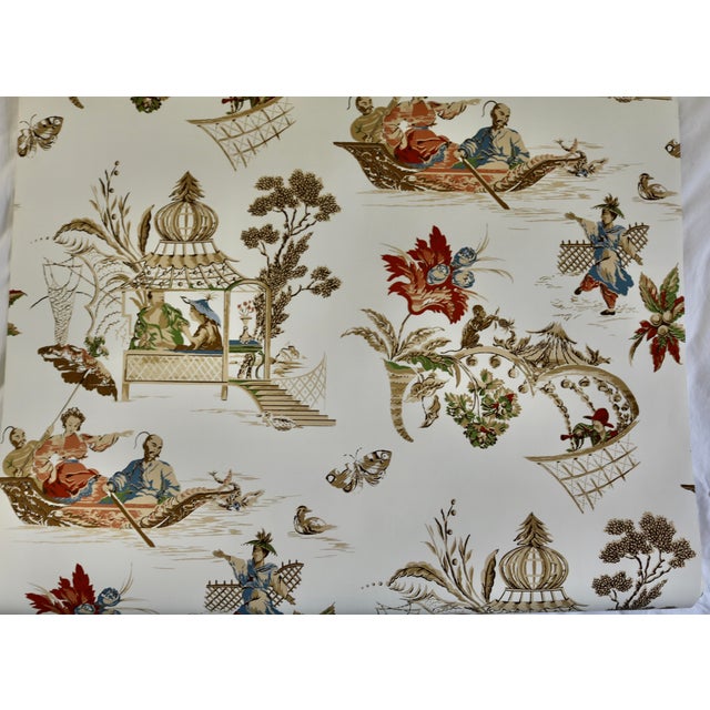 Chinoiserie Schumacher Chinoiserie Wallpaper - 2 Single Rolls For Sale - Image 3 of 3