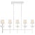 Illana Large Linear Chandelier in Plaster White with Linen Shade Designer: Julie Neill Canopy: 6" x 18" Rectangle...