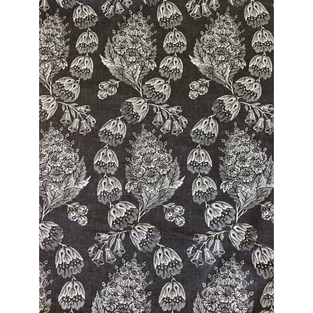 Brown Rose Cumming’s Bellflower 100% Linen Fabric in Walnut 5 5/8 Yards For Sale - Image 8 of 8
