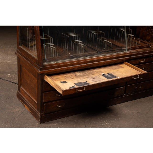 Early 20th Century Massive Oak Haberdashery Display Case by Manhattan Show Case Co. For Sale - Image 13 of 18