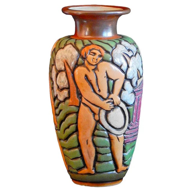 Mid 20th Century Architecture' by Gaston Goor (1902-1977 France) Ceramic Vase Circa 1930s For Sale - Image 5 of 5
