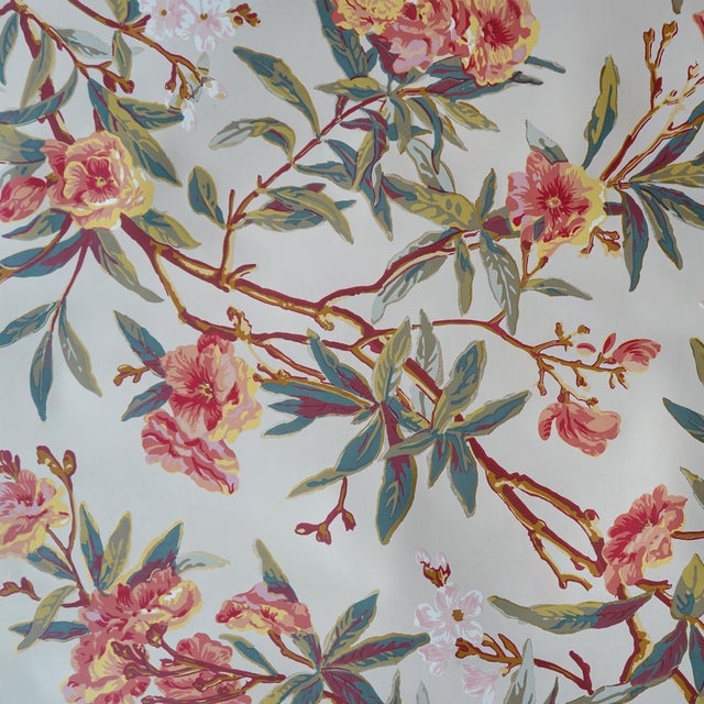 Late 20th Century Deadstock Ralph Lauren Vinyl Wallpaper- Climbing Oleander in Cream For Sale - Image 11 of 17