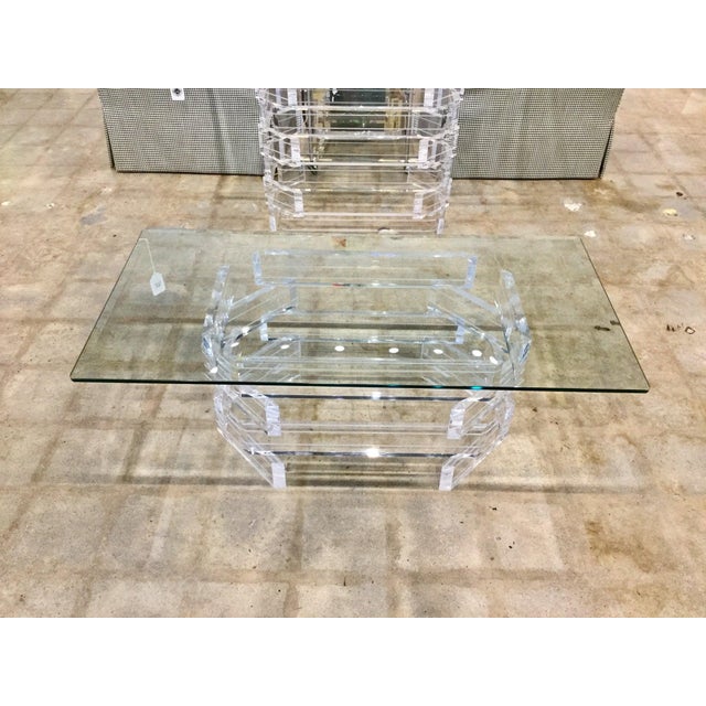 1970s Stacked Lucite and Coffee Table For Sale - Image 9 of 9