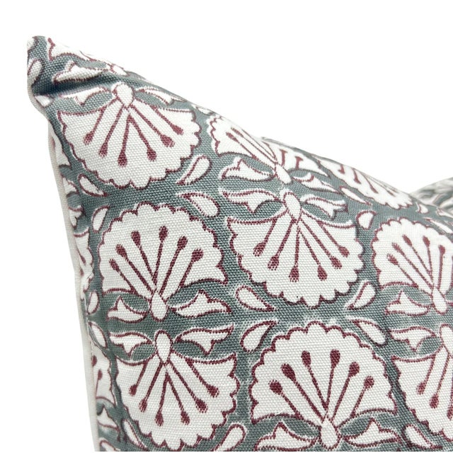 Not Yet Made - Made To Order Fabdivine Handcrafted Block Print Cushion Cover 12x20 Inch Thick Cotton White-Bijani For Sale - Image 5 of 6