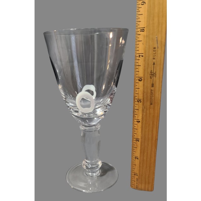 Mid-Century Modern Mid Century Modern Fused Art Glass Black & White Dots Water Goblets- a Pair For Sale - Image 3 of 5