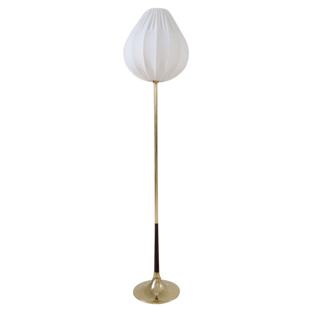 Midcentury Modern Trumpet Shaped Brass Floor Lamp, 1960s For Sale