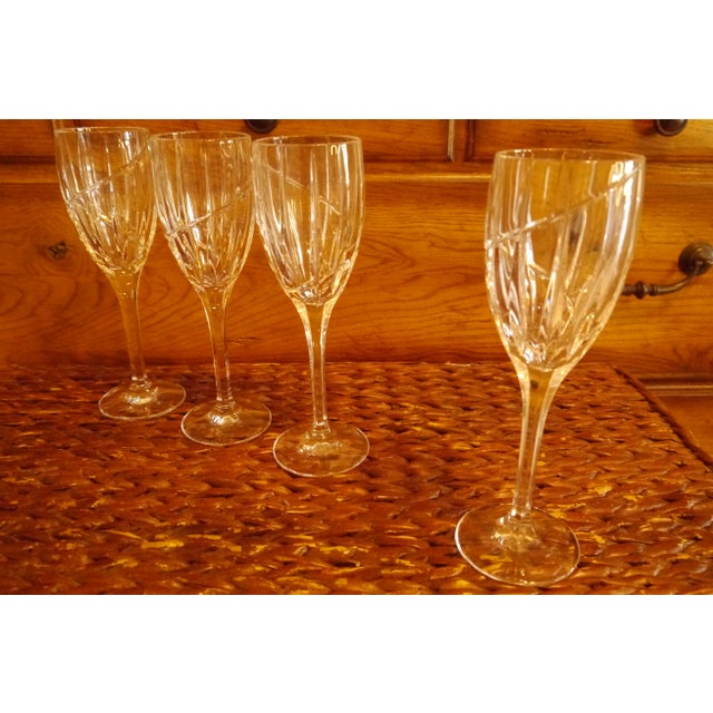Vintage Uptown Mikasa Clear Crystal Wine Glasses- Set of 4 For Sale - Image 10 of 12