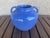 Mission Antique Zanesville Ohio Art Pottery Gloss Cornflower Blue Double Handle Vase For Sale - Image 3 of 6
