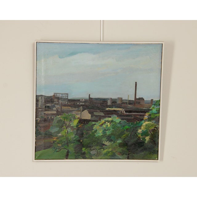 Original Industrial Landscape Oil Painting On Canvas by Ben Levene (British, 1938-2010)