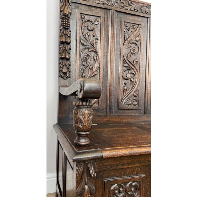 French Style Monks Bench in Oak For Sale - Image 14 of 16