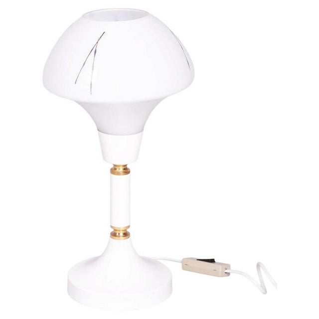 Mid-Century Table Lamp in Brass, Steel and Glass, Czech, 1960s For Sale - Image 11 of 11