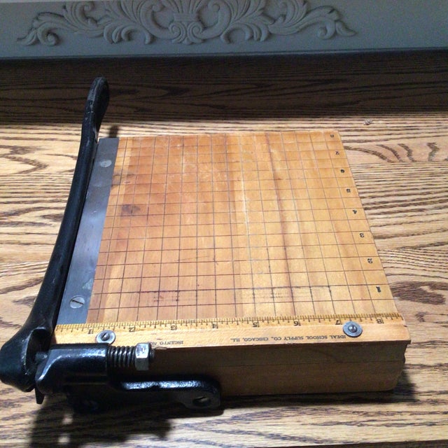 Vintage Wood Paper Cutter by Ideal School Supply Co. Ingento Number 2 Chairish