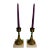 Mid 20th Century Hollywood Regency White Marble and Brass Candlesticks - Set of 2 For Sale