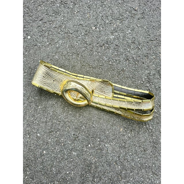 1980s Gold Leather Supra Belt For Sale - Image 5 of 5