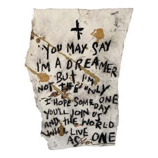"John Lennon" Lyric Charcoal Drawing by Francine Turk, Unframed For Sale