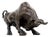 Art Deco Style Brown Patinated Bronze Bull Sculpture For Sale