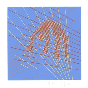1983 " Figural Composition Blue" Hand Signed Lithograph by Gif Wagner