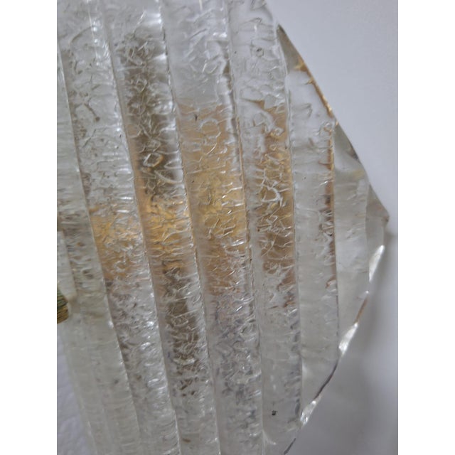 Gold Murano Glass Wall Lamps in Glass and Brass, Italy, 1970s, Set of 3 For Sale - Image 8 of 12