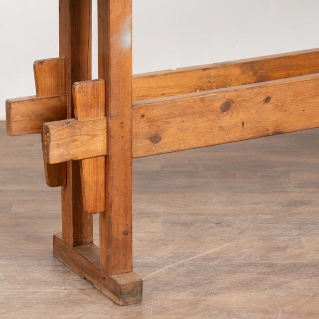 Early 20th Century Rustic Console Table Workbench For Sale - Image 14 of 17