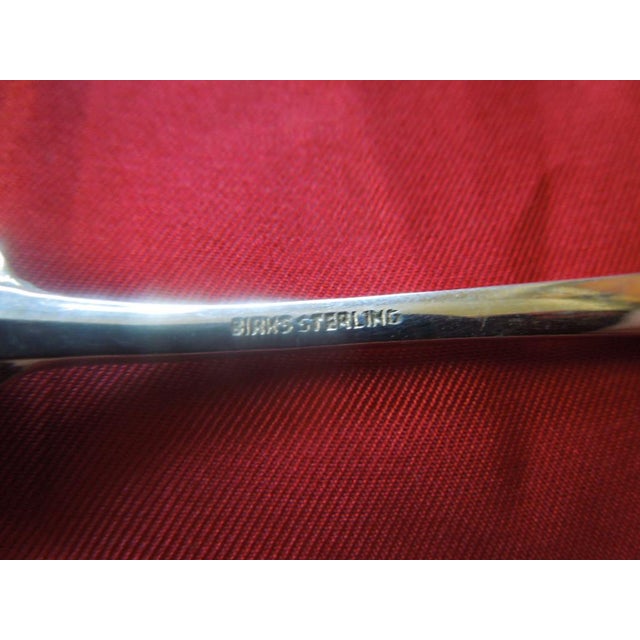 Mid-Century Modern Mid 20th Century Birks 'Saxon' Sterling Silver Cocktail Seafood Forks - No Monos- Set of 8 For Sale - Image 3 of 4