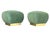 1970’s Hollywood Regency Karl Springer Style Poufs Stools in Green Mohair - A Pair For Sale - Image 11 of 13