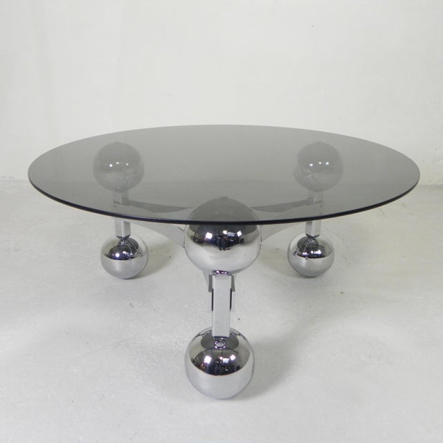 Space Age Sputnik Coffee Table with a Chrome Base, 1970s For Sale - Image 6 of 16