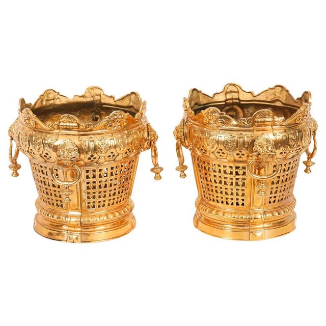 Antique Louis XIV Ormolu Jardinieres, 19th Century, Set of 2 For Sale - Image 18 of 18