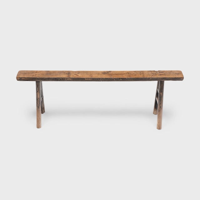 Chinese Narrow Splayed Leg Bench, C. 1850 For Sale - Image 4 of 6