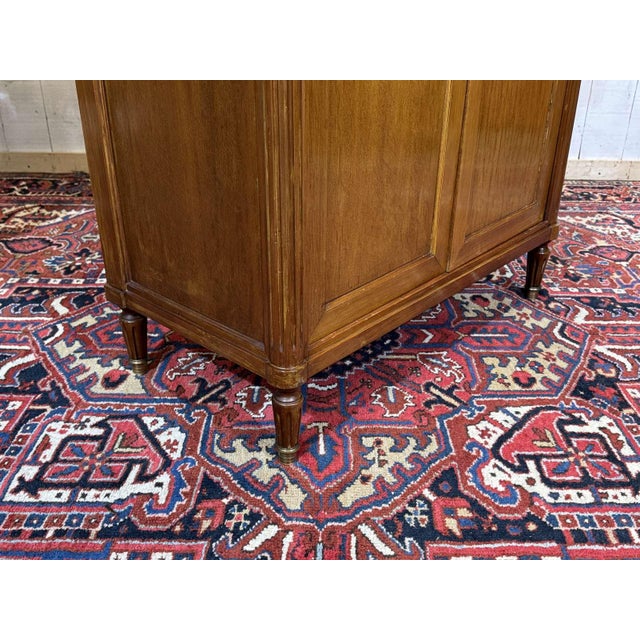 Small Louis XVI Cabinet in Mahogany, Oak and Marble Top For Sale - Image 16 of 18