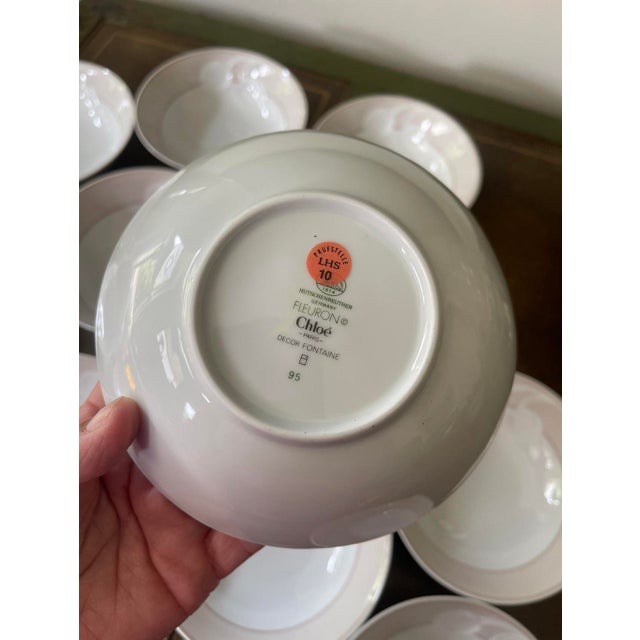 Hutscheneruther 1950s Chloe Paris Fleuron Pink 6 1/8” Bowls Hutschenreuther - Set of Eleven (11) For Sale - Image 4 of 9