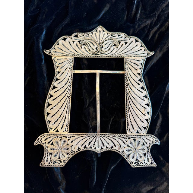 Vintage Persian Silver Filigree Wedding Frame For Sale - Image 13 of 13