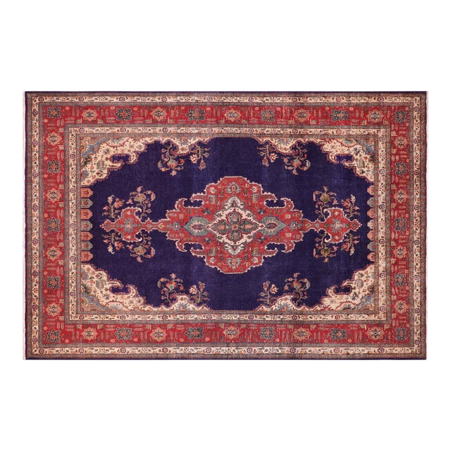 Vintage Hand-Knotted Oriental Rug 9.9x12.8 For Sale