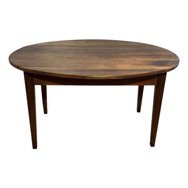 Antique c.1860 French Walnut Oval Table For Sale
