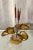 Curtis Jere Mid-Century Brutalist Brass Cattail Sculpture Stone Base Attributed to Curtis Jere For Sale - Image 4 of 4