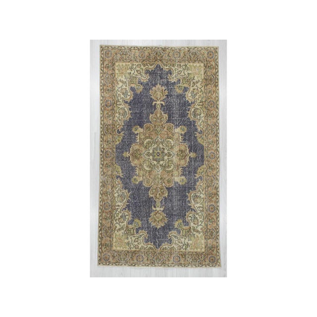 1960s Vintage Turkish Oushak Medallion Rug - 3′9″ × 6′11″ For Sale In Los Angeles - Image 6 of 6
