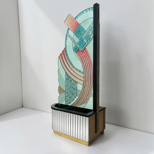Transparent 1990s Giz Studio Massive Art Deco Glass Floor Sculpture For Sale - Image 8 of 13