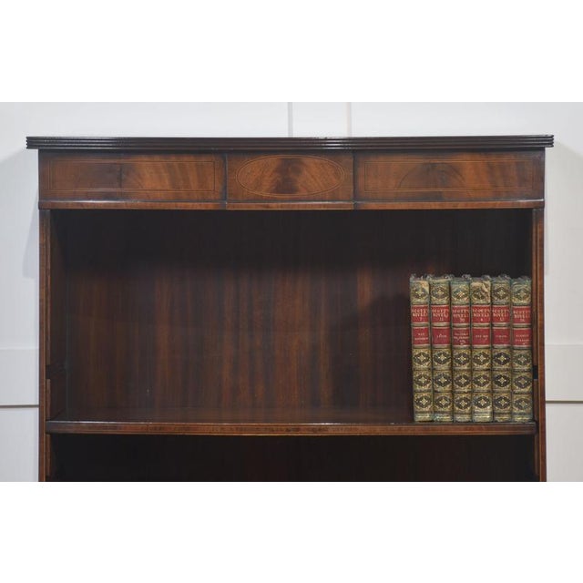 Mahogany Inlaid Open Bookcase, 1890s For Sale - Image 3 of 13