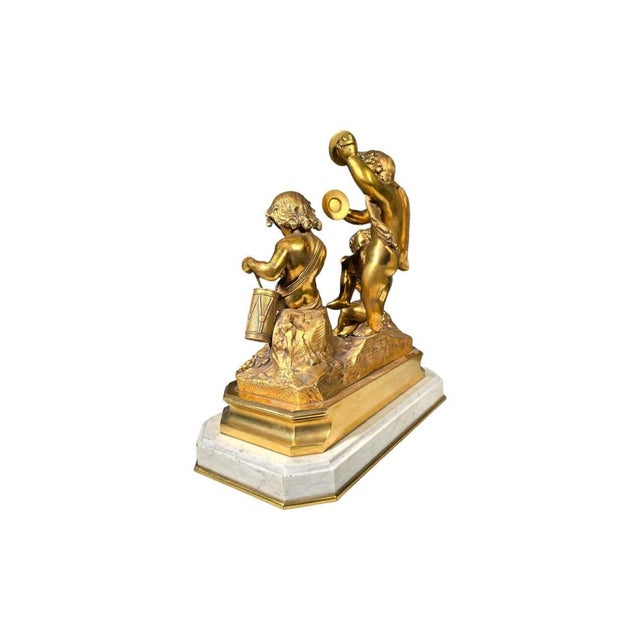 19th Century Gilded Bronze Sculptural Group, 1900 For Sale - Image 10 of 18