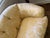 Vintage Sherrill Yellow Gold Foral Damask Tufted Sofa With Tuxedo Skirt & Throw Pillows For Sale - Image 10 of 11