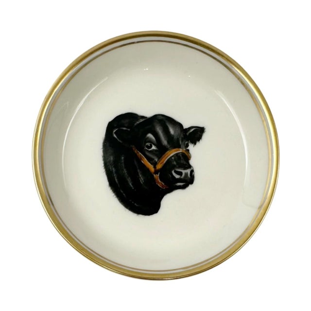 Vintage Abercrombie & Fitch Frank Vosmansky Angus Bull Porcelain Coaster Dish For Sale - Image 9 of 9