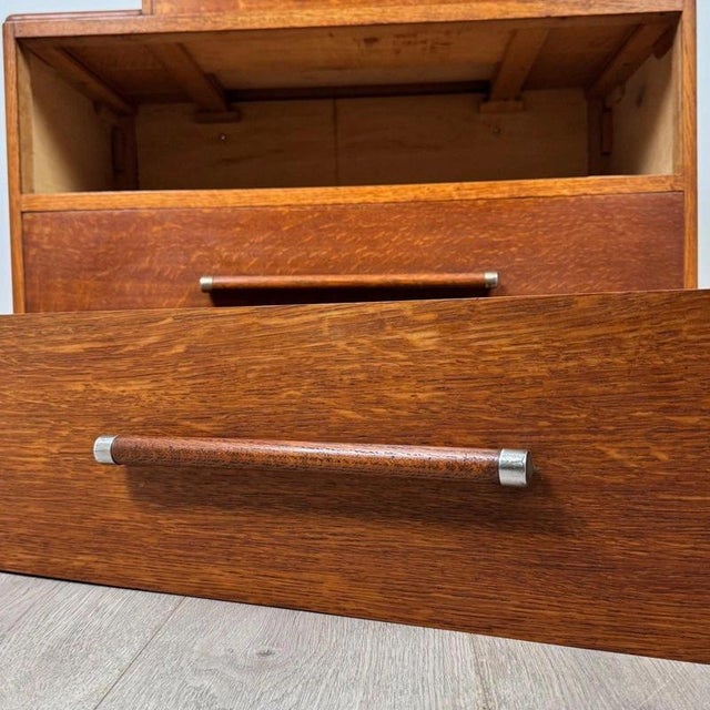 Vintage English Oak Low Chest of Drawers, 1900s For Sale - Image 11 of 12