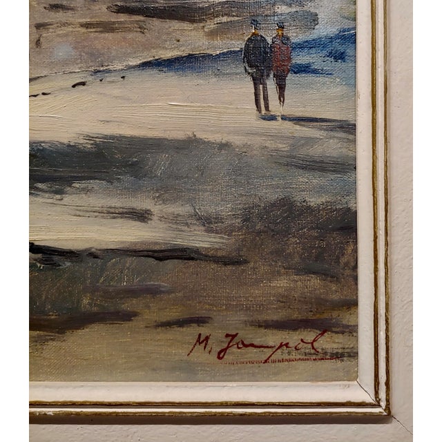 Textile M . Jampol -Eiffel Tower River Scene-1960s French Impressionist Oil Painting For Sale - Image 7 of 11