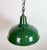 Metal Industrial British Green Enamel Factory Pendant Lamp, 1960s For Sale - Image 7 of 18