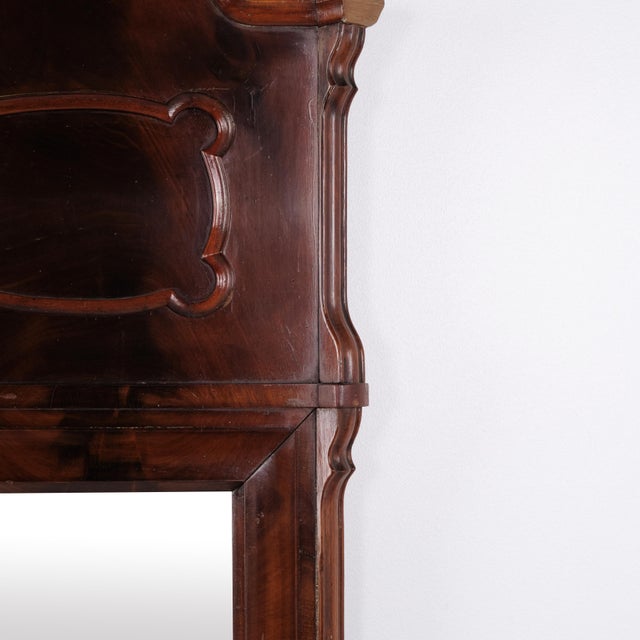 Wood Antique Mahogany Mirror from the 1880s For Sale - Image 7 of 9