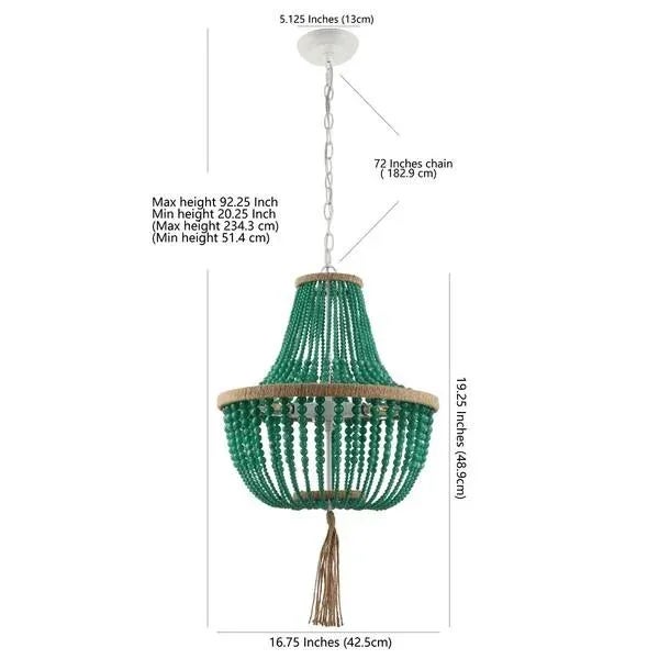 Not Yet Made - Made To Order Lush Kristi Beads Pendant Lamp in Emerald Green For Sale - Image 5 of 6